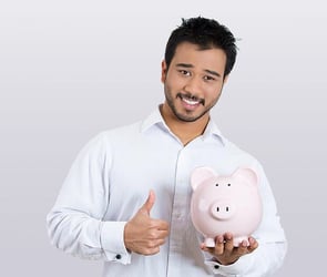 school finance management blog- educator with piggy bank